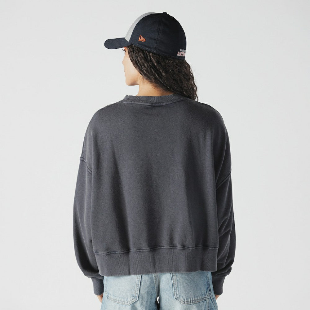 Houston Astros New Era Women's Boxy Mineral Wash Dolmen Sleeve Cropped Sweatshirt Sale
