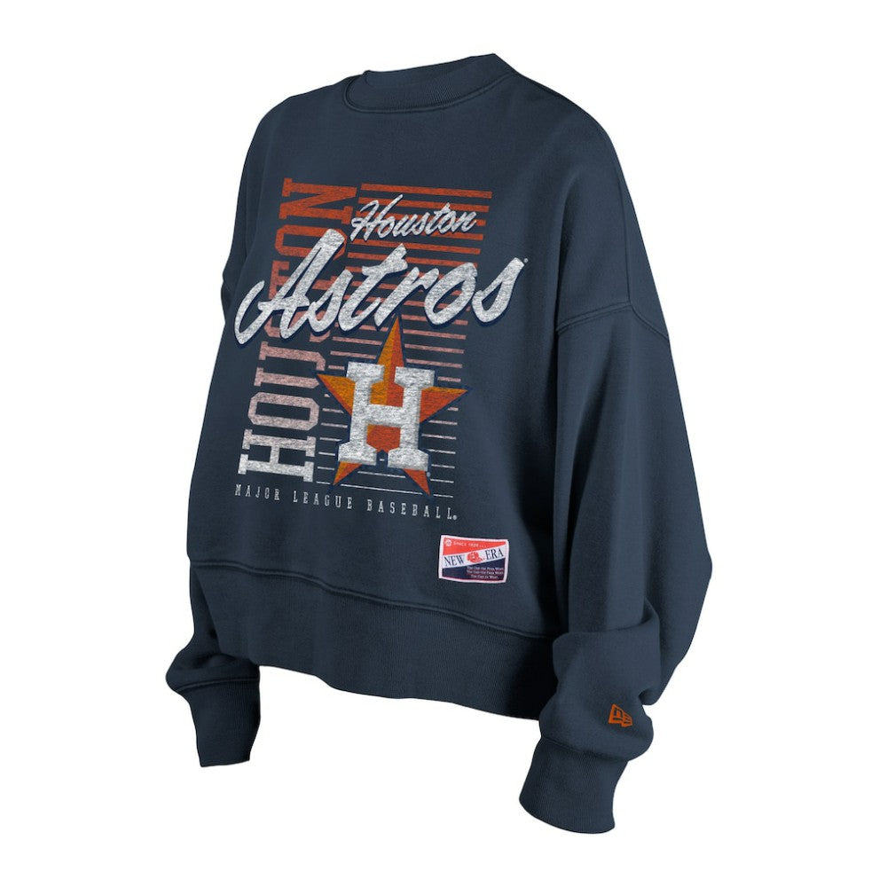 Houston Astros New Era Women's Boxy Mineral Wash Dolmen Sleeve Cropped Sweatshirt Sale