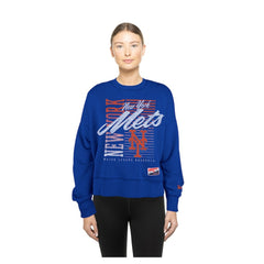 New York Mets New Era Women's Boxy Mineral Wash Dolmen Sleeve Cropped Sweatshirt Discount