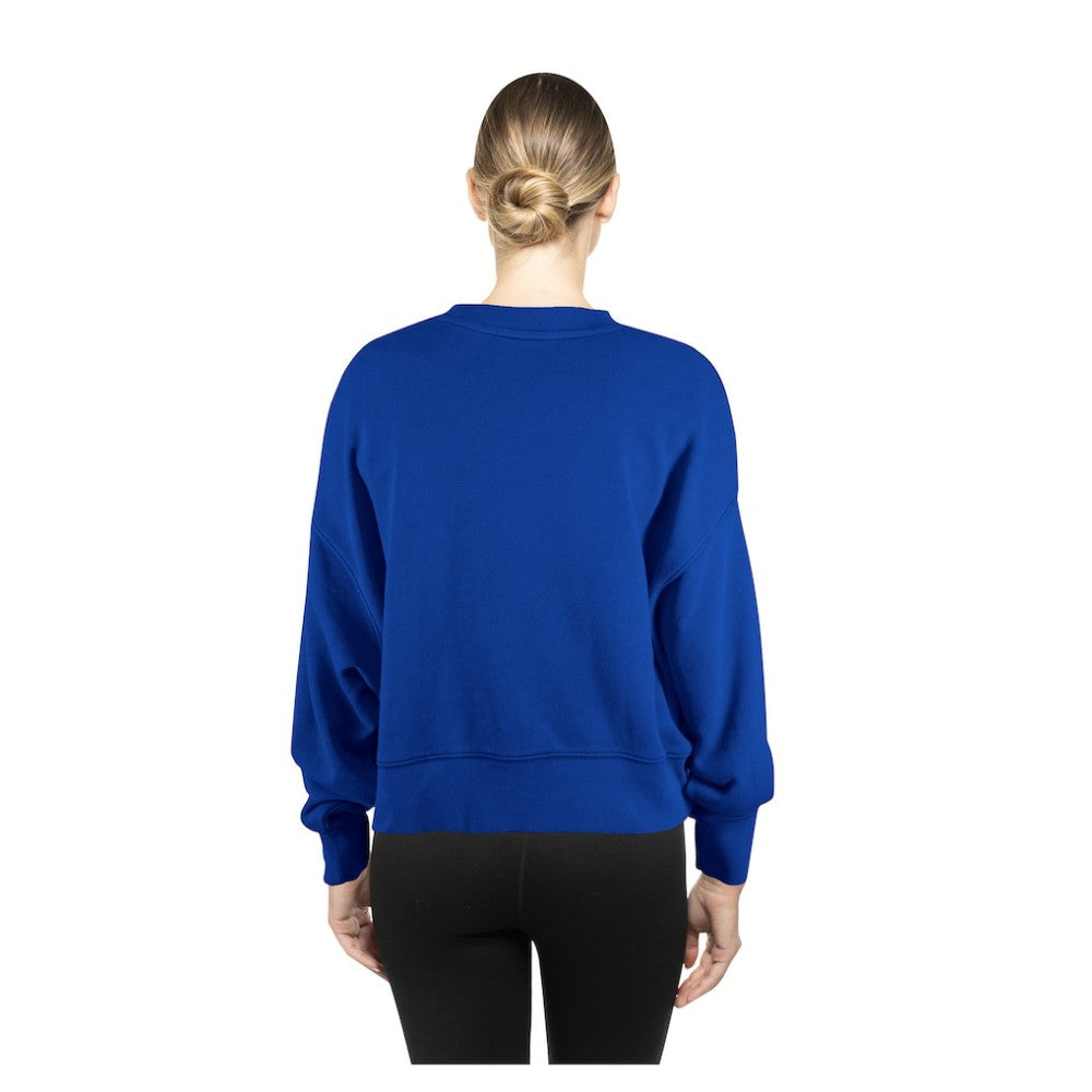 New York Mets New Era Women's Boxy Mineral Wash Dolmen Sleeve Cropped Sweatshirt Discount