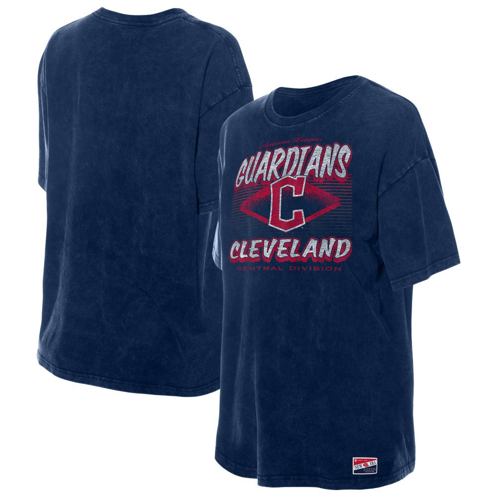 Cleveland Guardians New Era Women's Mineral Wash Oversized T-Shirt Outlet