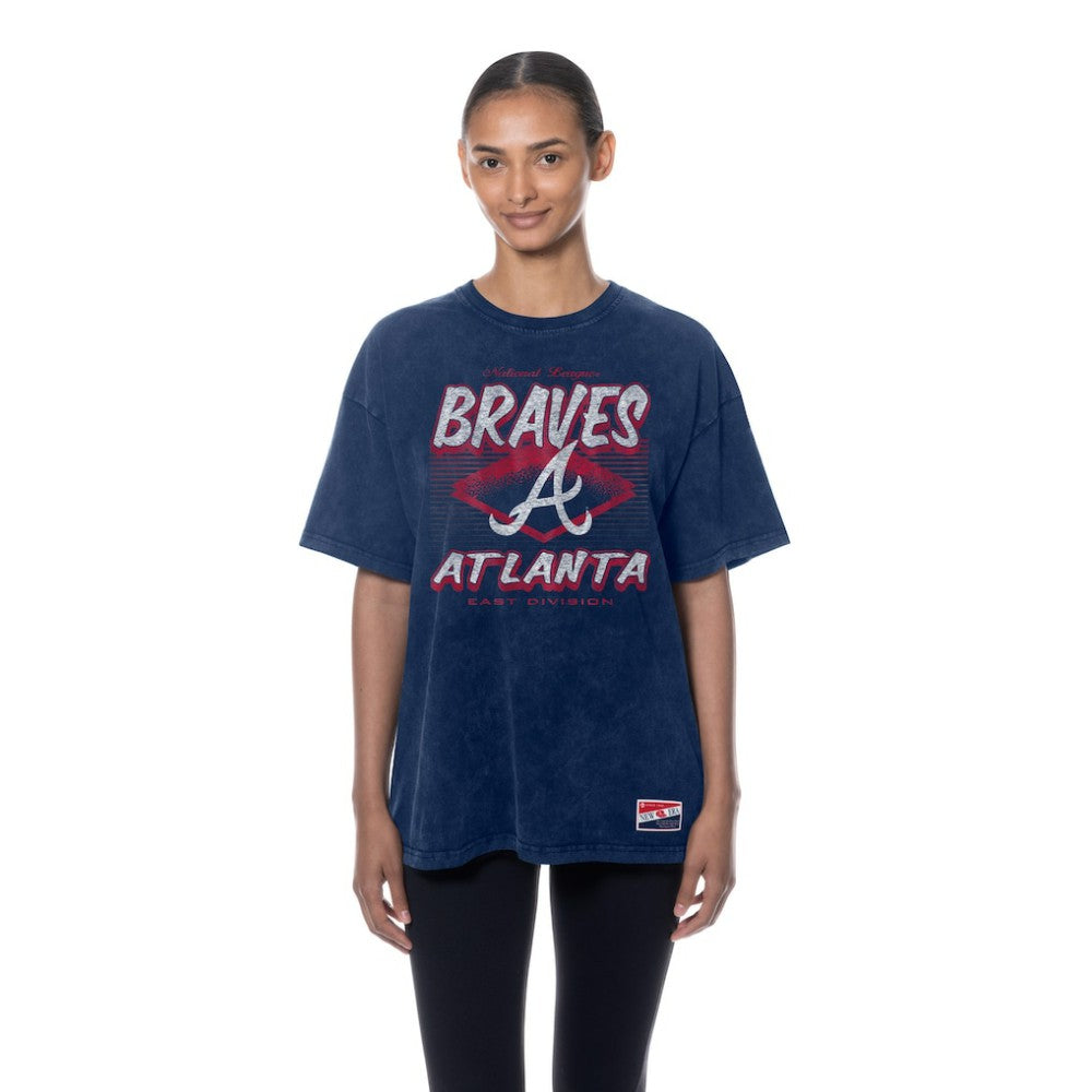 Atlanta Braves New Era Women's Mineral Wash Oversized T-Shirt Discount