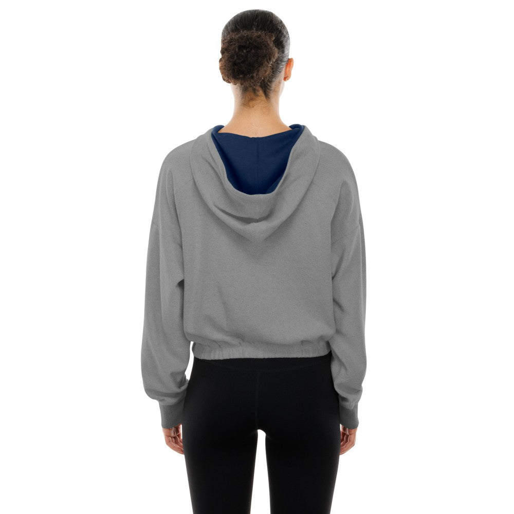 Cleveland Guardians New Era Women's Reversed Out French Terry Quarter-Zip Banded Crop Hoodie Near Me