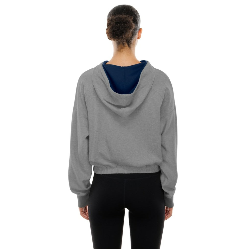 Boston Red Sox New Era Women's Reversed Out French Terry Quarter-Zip Banded Crop Hoodie Discount