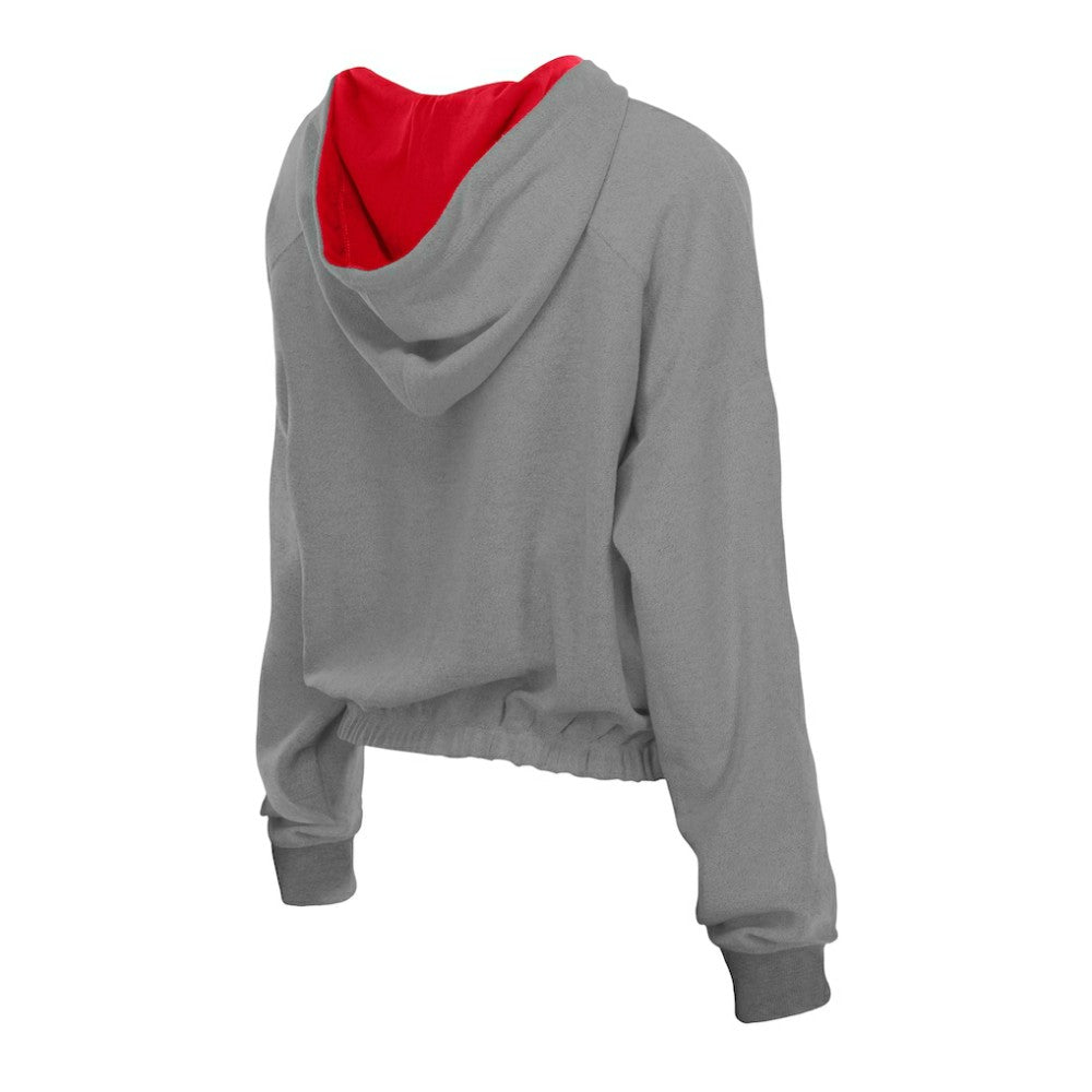 Philadelphia Phillies New Era Women's Reversed Out French Terry Quarter-Zip Banded Crop Hoodie Sale