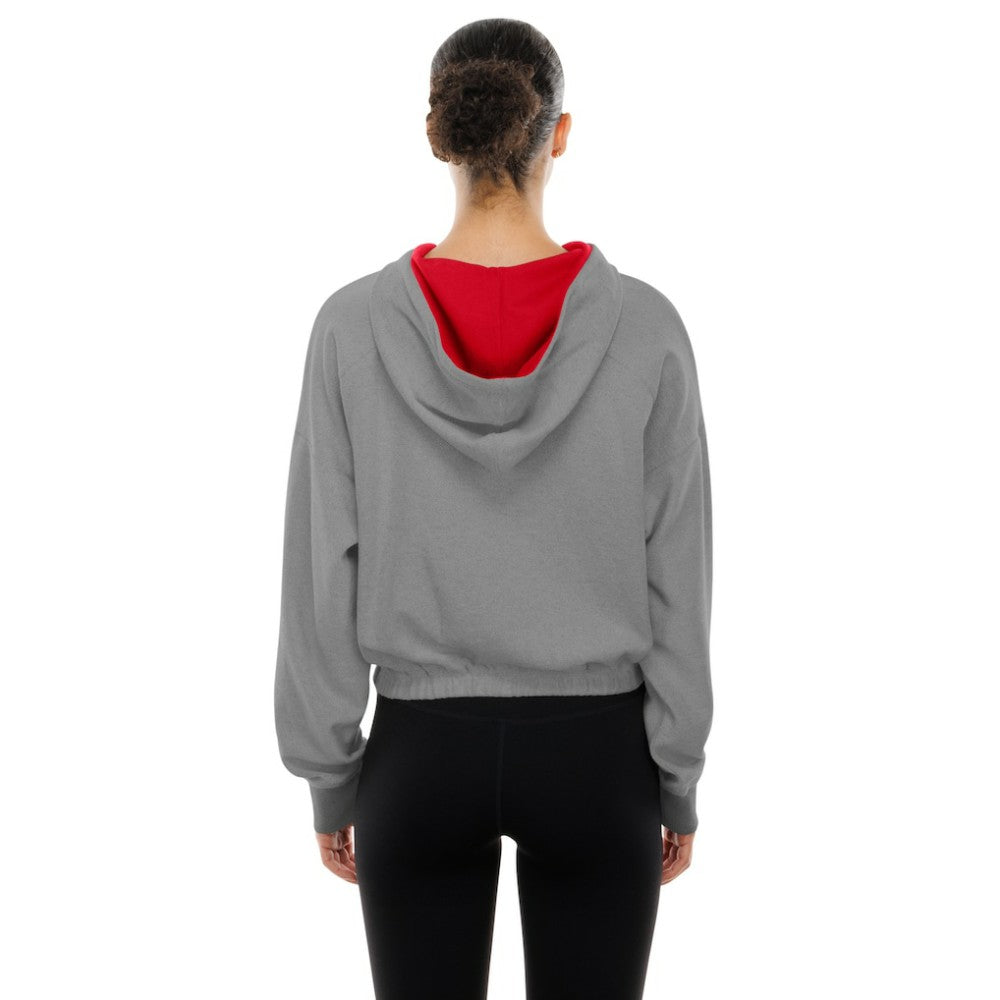 Philadelphia Phillies New Era Women's Reversed Out French Terry Quarter-Zip Banded Crop Hoodie Sale