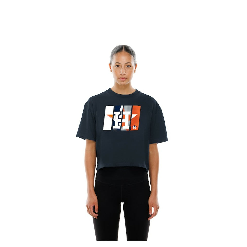 Houston Astros New Era Women's Boxy Foil Logo T-Shirt Online