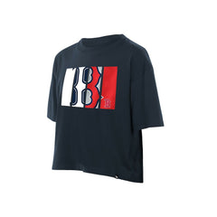 Boston Red Sox New Era Women's Boxy Foil Logo T-Shirt Discount