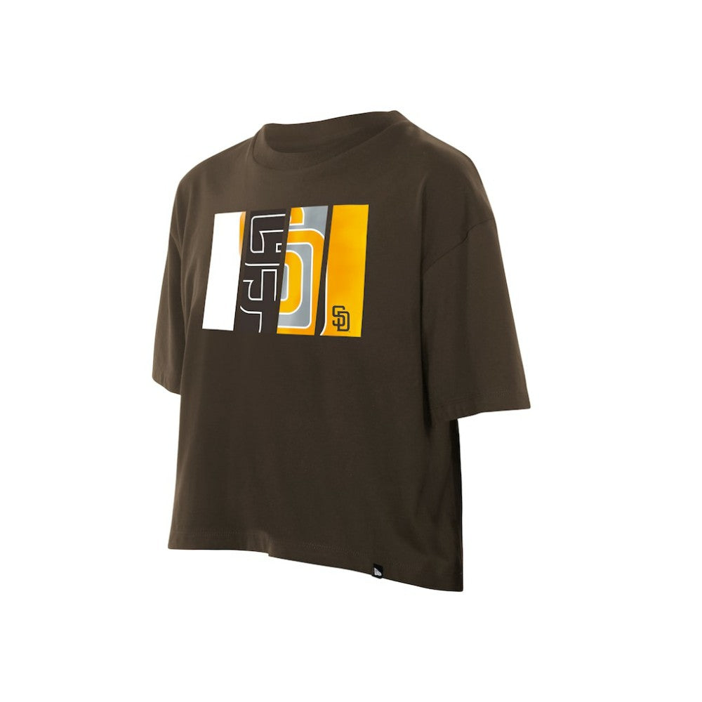 San Diego Padres New Era Women's Boxy Foil Logo T-Shirt Near Me