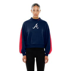 Atlanta Braves New Era Women's Mock Neck Balloon Sleeve Sweatshirt Sale