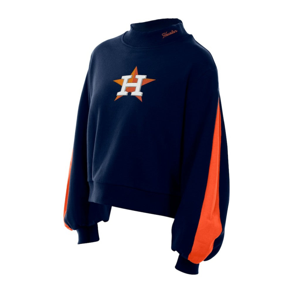 Houston Astros New Era Women's Mock Neck Balloon Sleeve Sweatshirt Online