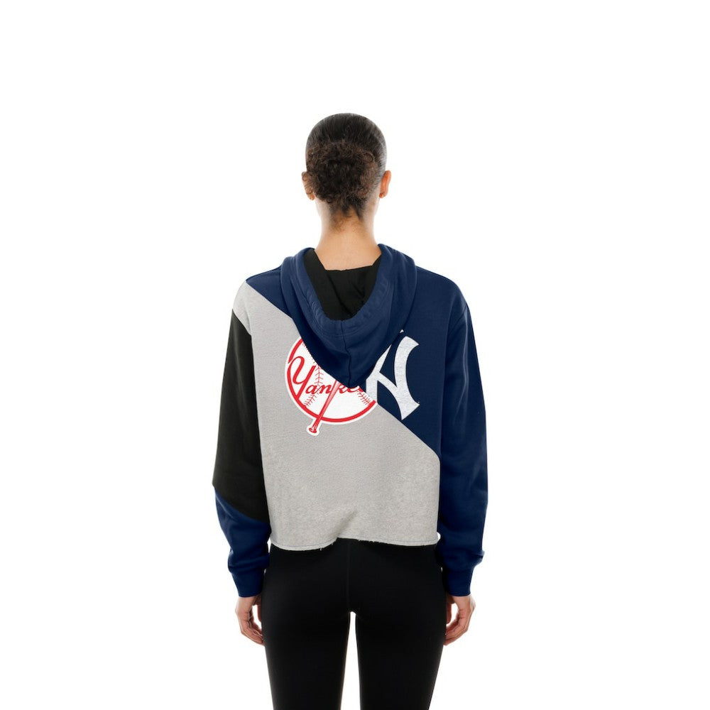 New York Yankees New Era Women's Upcycled Color Block Cropped Boxy Hoodie Online
