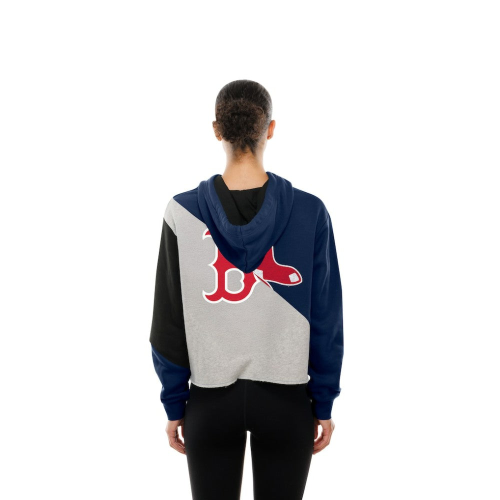 Boston Red Sox New Era Women's Upcycled Color Block Cropped Boxy Hoodie Near Me