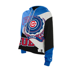 Chicago Cubs New Era Women's Upcycled Color Block Cropped Boxy Hoodie Discount