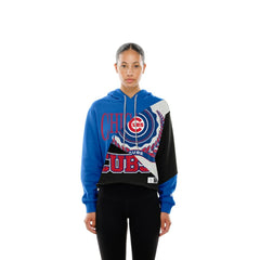 Chicago Cubs New Era Women's Upcycled Color Block Cropped Boxy Hoodie Discount