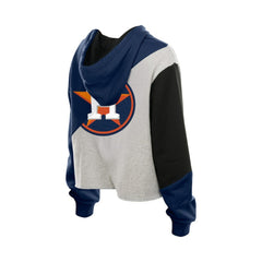 Houston Astros New Era Women's Upcycled Color Block Cropped Boxy Hoodie Outlet