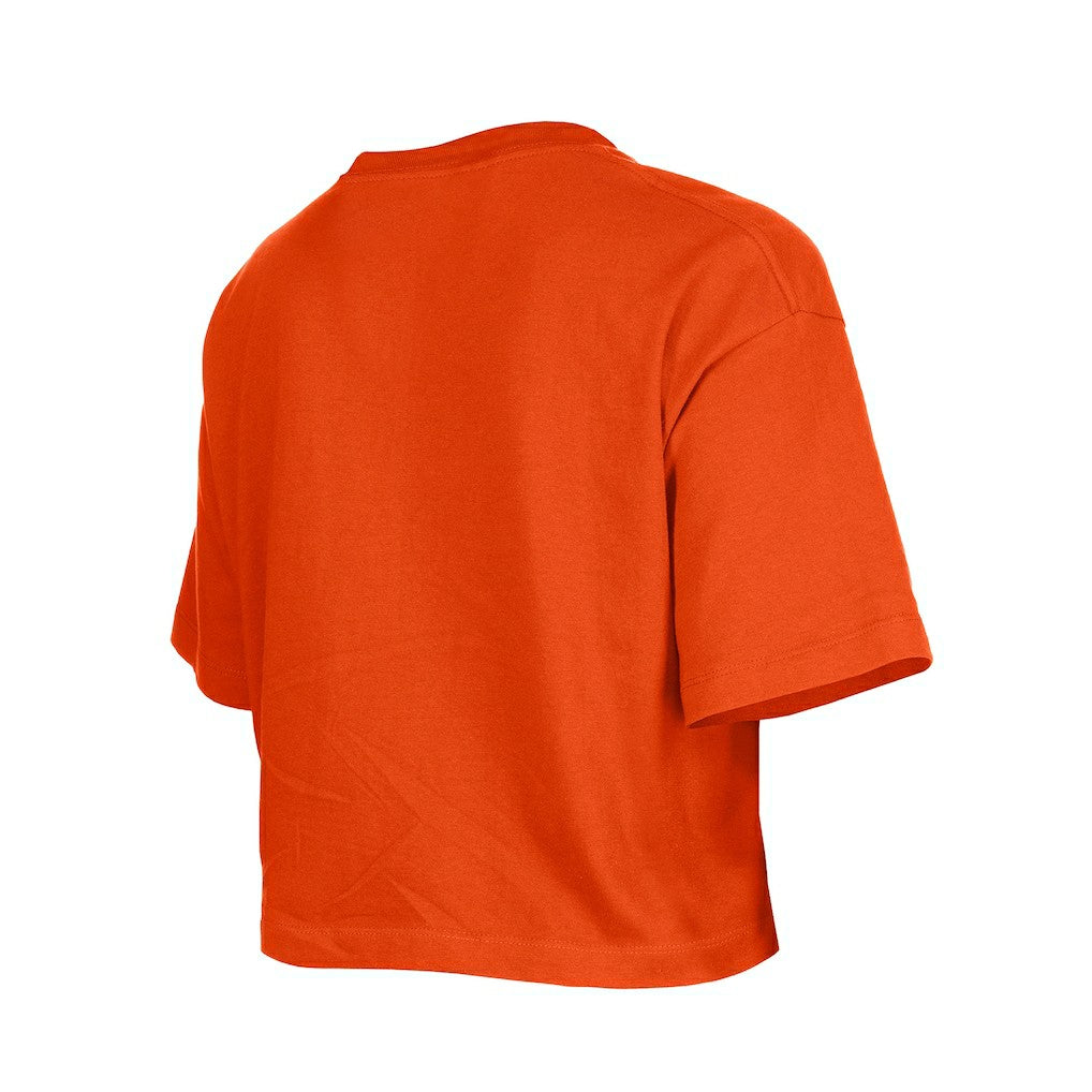 Cincinnati Bengals New Era Girl's Flip Sequin Boxy T-Shirt - Orange - NFL