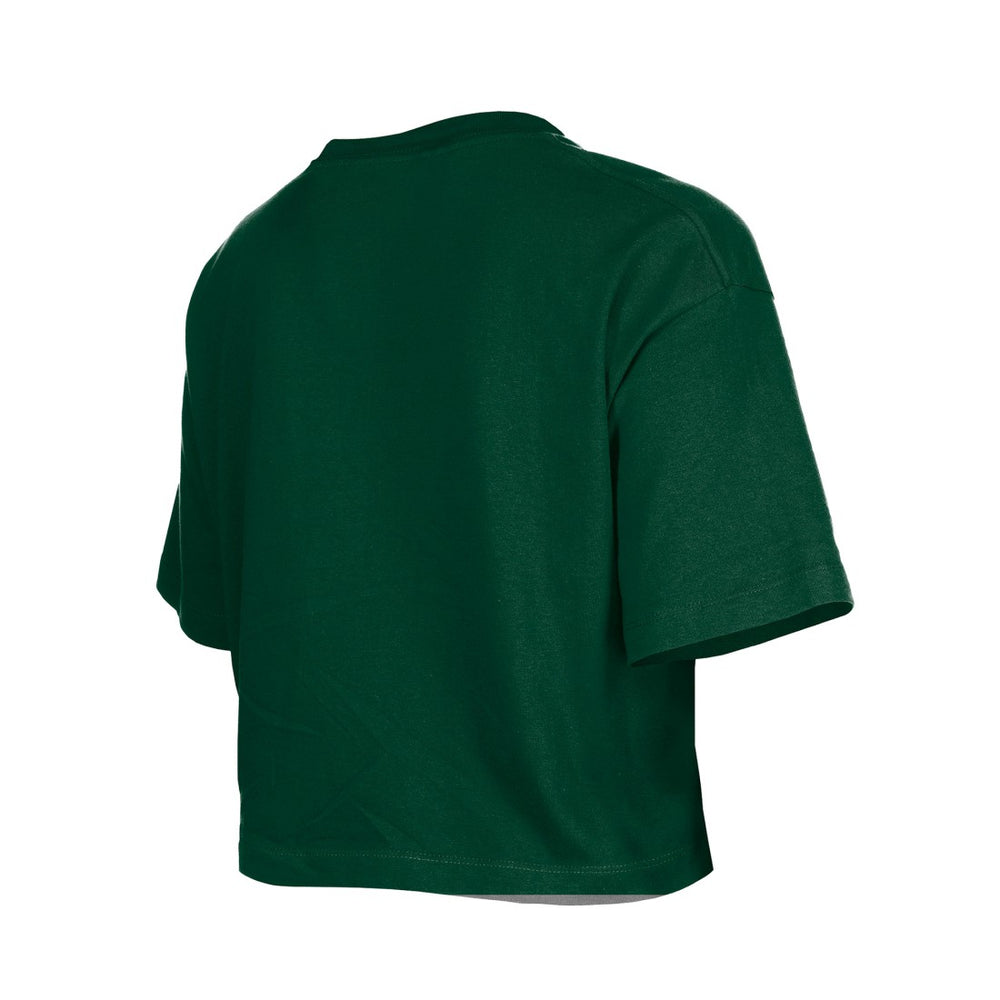 Green Bay Packers New Era Girl's Flip Sequin Boxy T-Shirt - Green - NFL