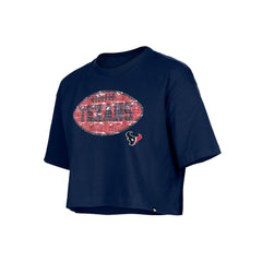 Houston Texans New Era Girl's Flip Sequin Boxy T-Shirt - Navy - NFL