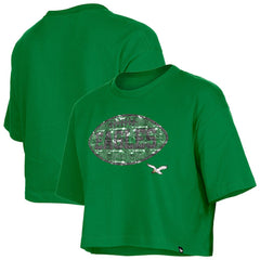 Philadelphia Eagles New Era Girl's Flip Sequin Boxy T-Shirt - Kelly Green - NFL
