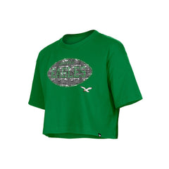 Philadelphia Eagles New Era Girl's Flip Sequin Boxy T-Shirt - Kelly Green - NFL