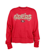 San Francisco 49ers New Era Girl's Flip Sequin Sweatshirt - Scarlet - NFL