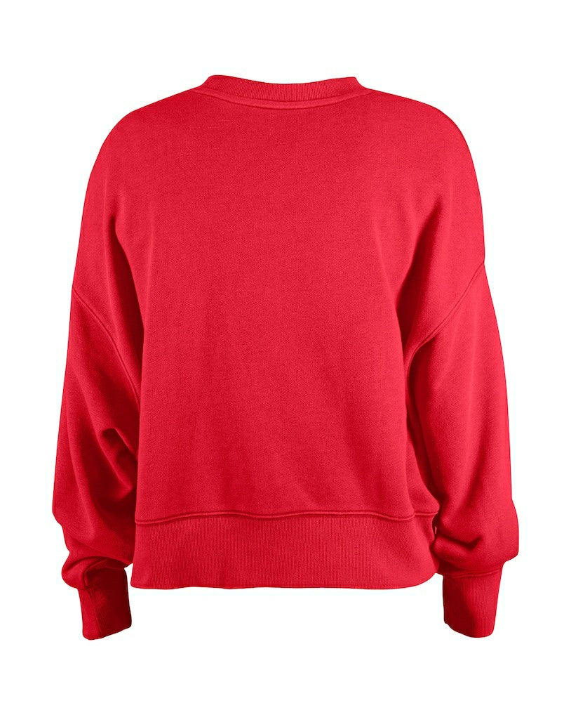 San Francisco 49ers New Era Girl's Flip Sequin Sweatshirt - Scarlet - NFL