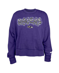 Baltimore Ravens New Era Girl's Flip Sequin Sweatshirt - Purple - NFL