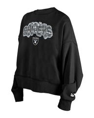 Las Vegas Raiders New Era Girl's Flip Sequin Sweatshirt - Black - NFL