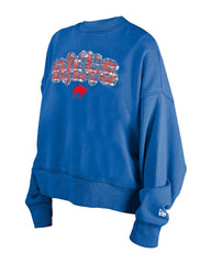 Buffalo Bills New Era Girl's Flip Sequin Sweatshirt - Royal - NFL