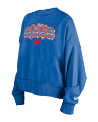 Buffalo Bills New Era Girl's Flip Sequin Sweatshirt - Royal - NFL