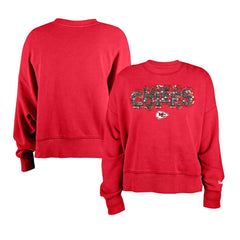 Kansas City Chiefs New Era Girl's Flip Sequin Sweatshirt - Red - NFL
