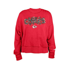 Kansas City Chiefs New Era Girl's Flip Sequin Sweatshirt - Red - NFL