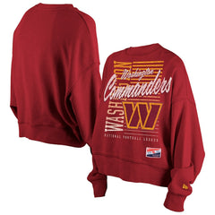 Washington Commanders New Era Women's Oversized Throwback Mineral Wash Crew Neck Sweatshirt - Black - NFL