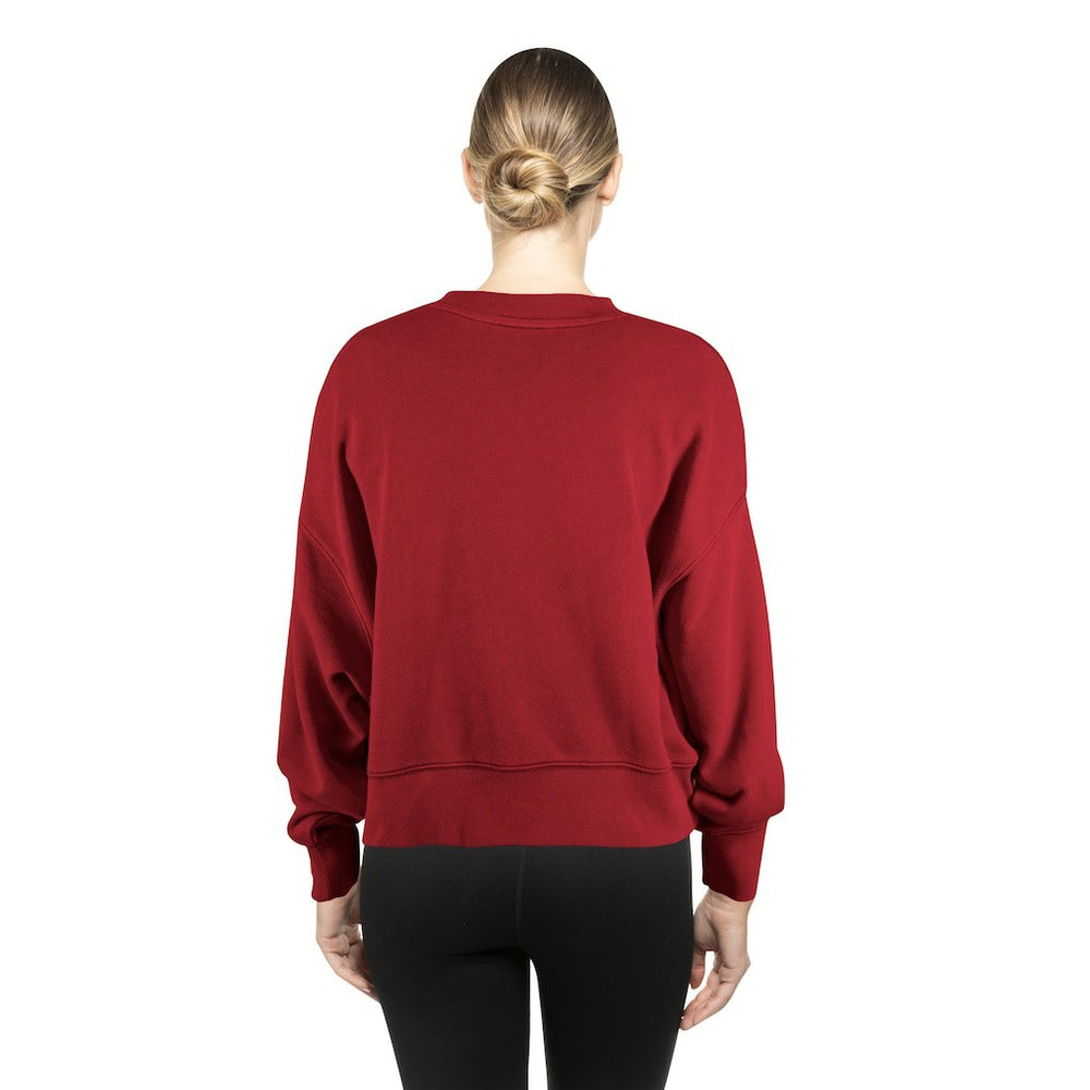Washington Commanders New Era Women's Oversized Throwback Mineral Wash Crew Neck Sweatshirt - Black - NFL