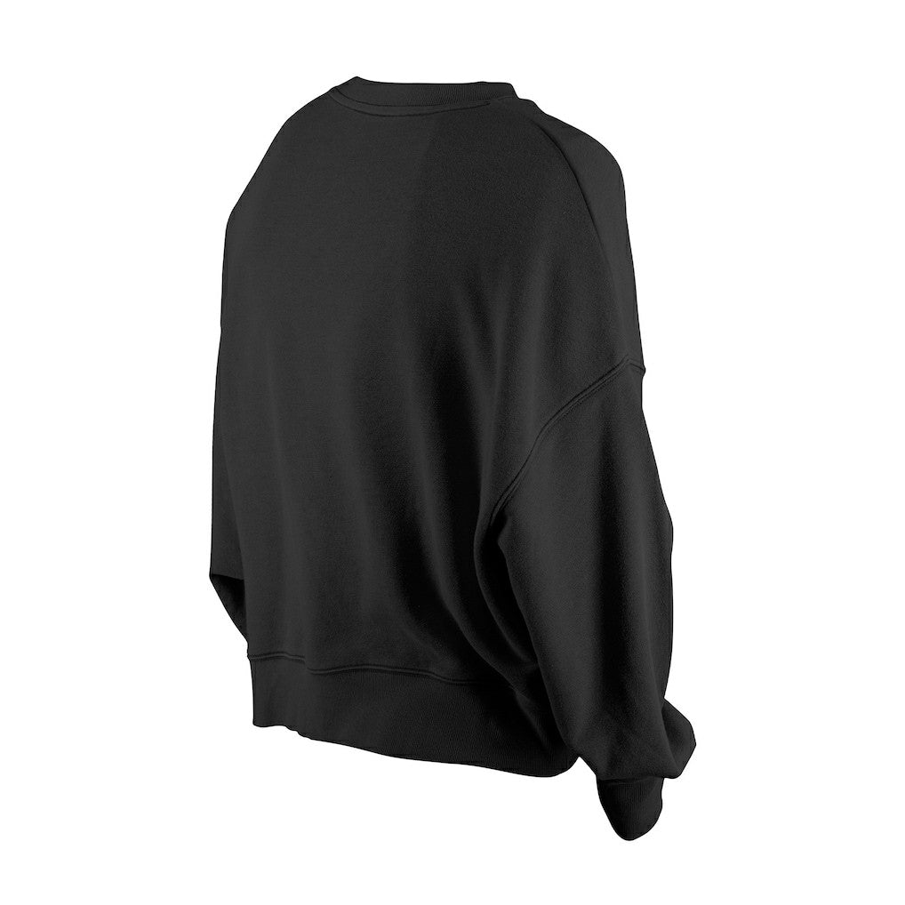 Baltimore Ravens New Era Women's Oversized Throwback Mineral Wash Crew Neck Sweatshirt - Black - NFL