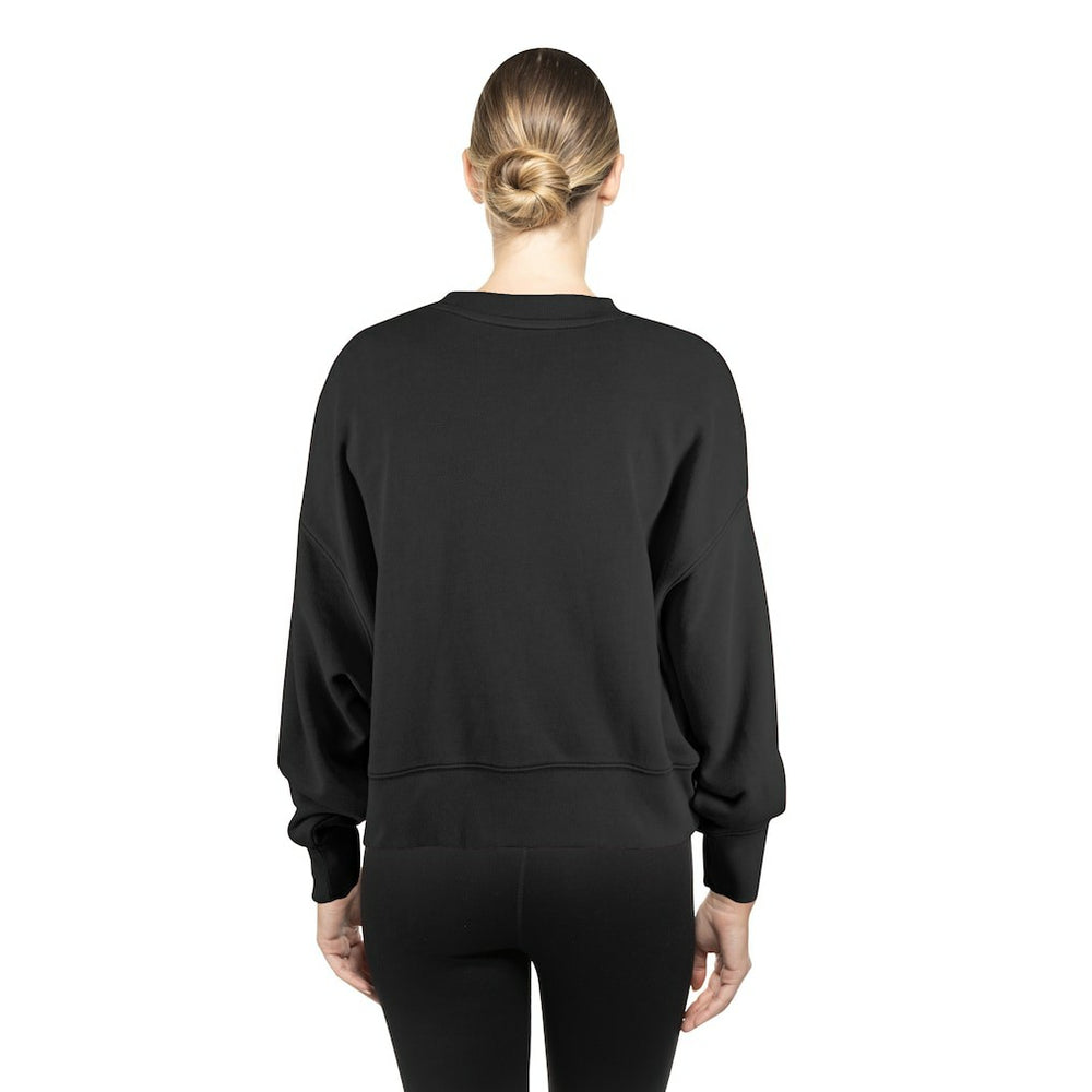 Baltimore Ravens New Era Women's Oversized Throwback Mineral Wash Crew Neck Sweatshirt - Black - NFL