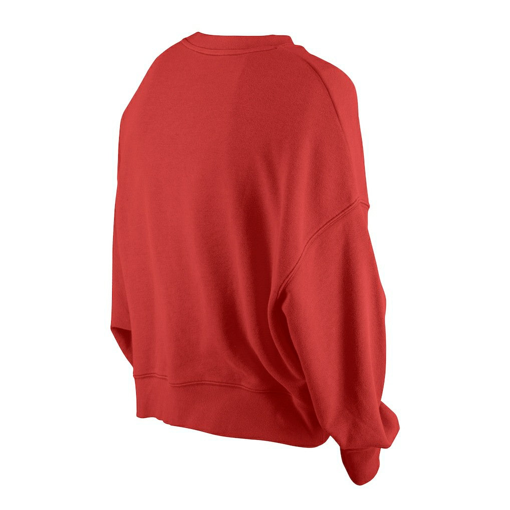 Kansas City Chiefs New Era Women's Oversized Throwback Mineral Wash Crew Neck Sweatshirt - Red - NFL