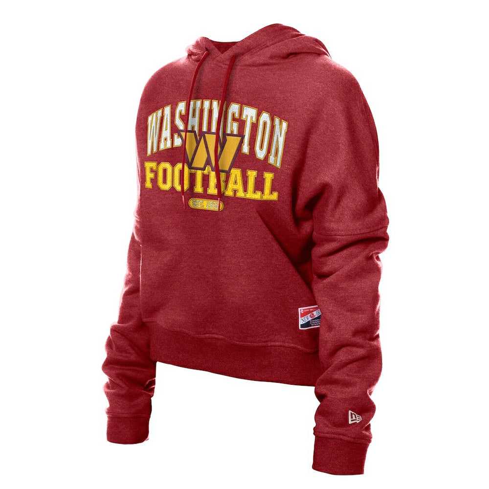 Washington Commanders New Era Women's Throwback Boxy Hoodie Sweatshirt - Burgundy - NFL