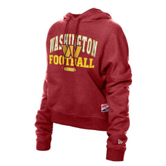 Washington Commanders New Era Women's Throwback Boxy Hoodie Sweatshirt - Burgundy - NFL
