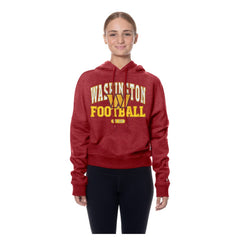 Washington Commanders New Era Women's Throwback Boxy Hoodie Sweatshirt - Burgundy - NFL