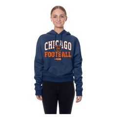 Chicago Bears New Era Women's Throwback Boxy Hoodie Sweatshirt - Navy - NFL