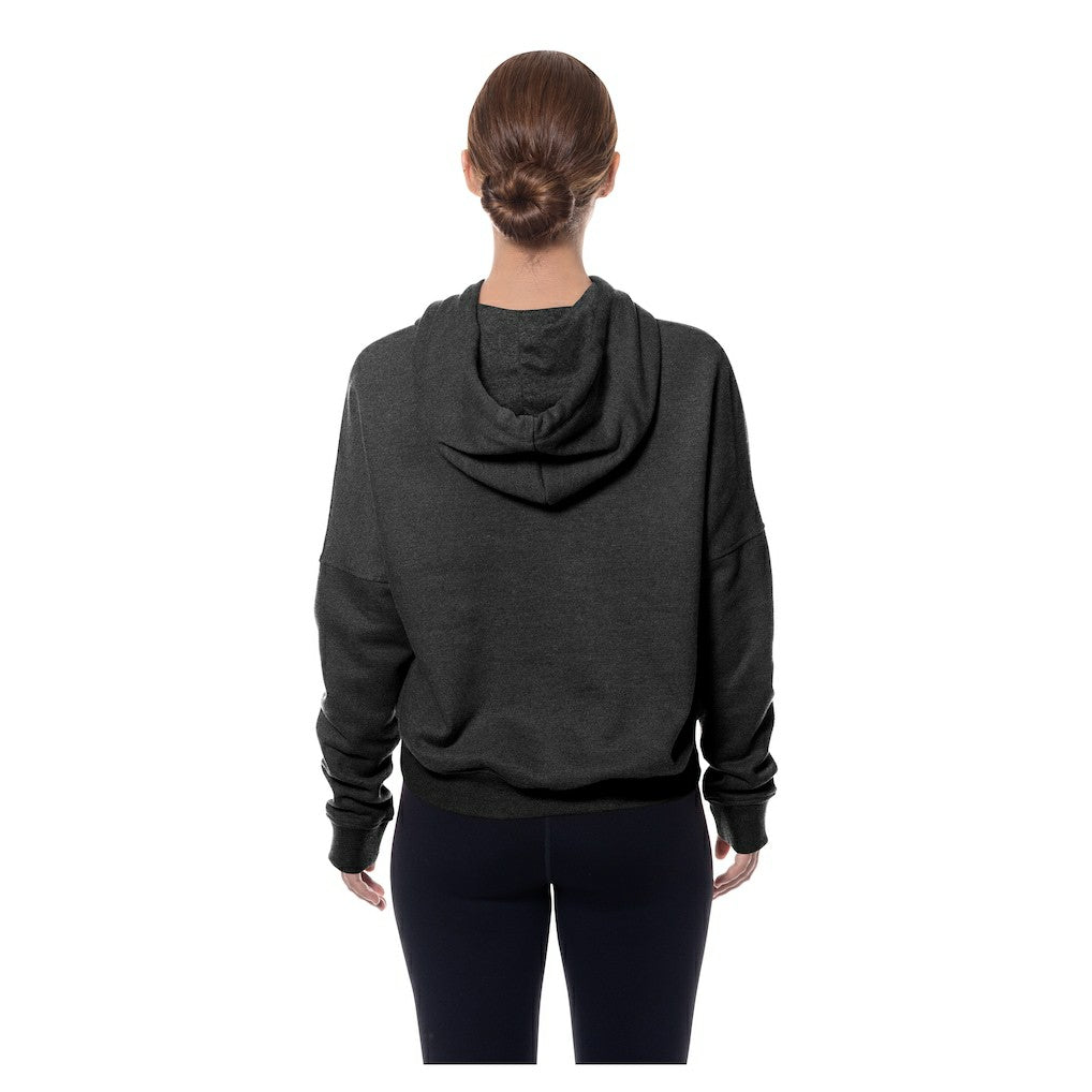 Pittsburgh Steelers New Era Women's Throwback Boxy Hoodie Sweatshirt - Black - NFL