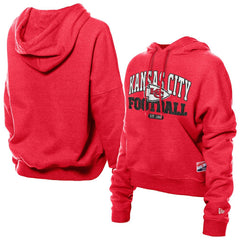 Kansas City Chiefs New Era Women's Throwback Boxy Hoodie Sweatshirt - Red - NFL