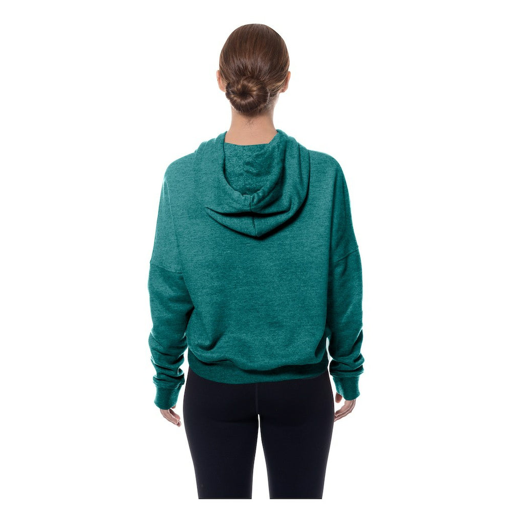 Miami Dolphins New Era Women's Throwback Boxy Hoodie Sweatshirt - Aqua - NFL