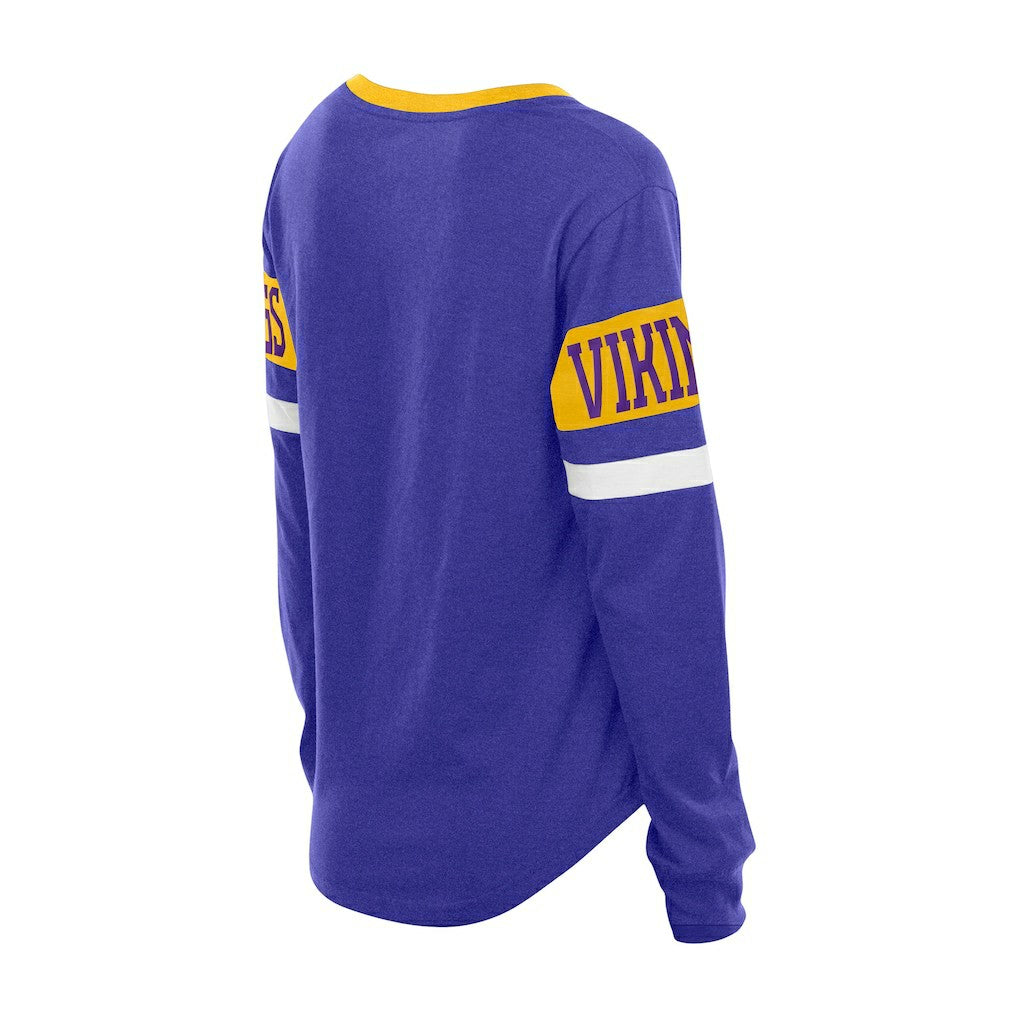 Minnesota Vikings New Era Women's Throwback Lace-Up Long-Sleeve T-Shirt - Purple - NFL