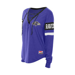 Baltimore Ravens New Era Women's Throwback Lace-Up Long-Sleeve T-Shirt - Purple - NFL