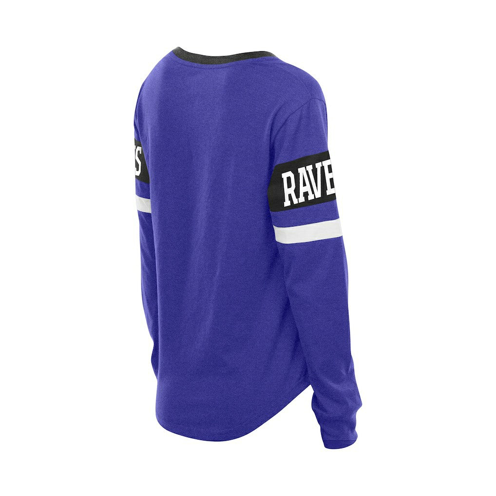 Baltimore Ravens New Era Women's Throwback Lace-Up Long-Sleeve T-Shirt - Purple - NFL