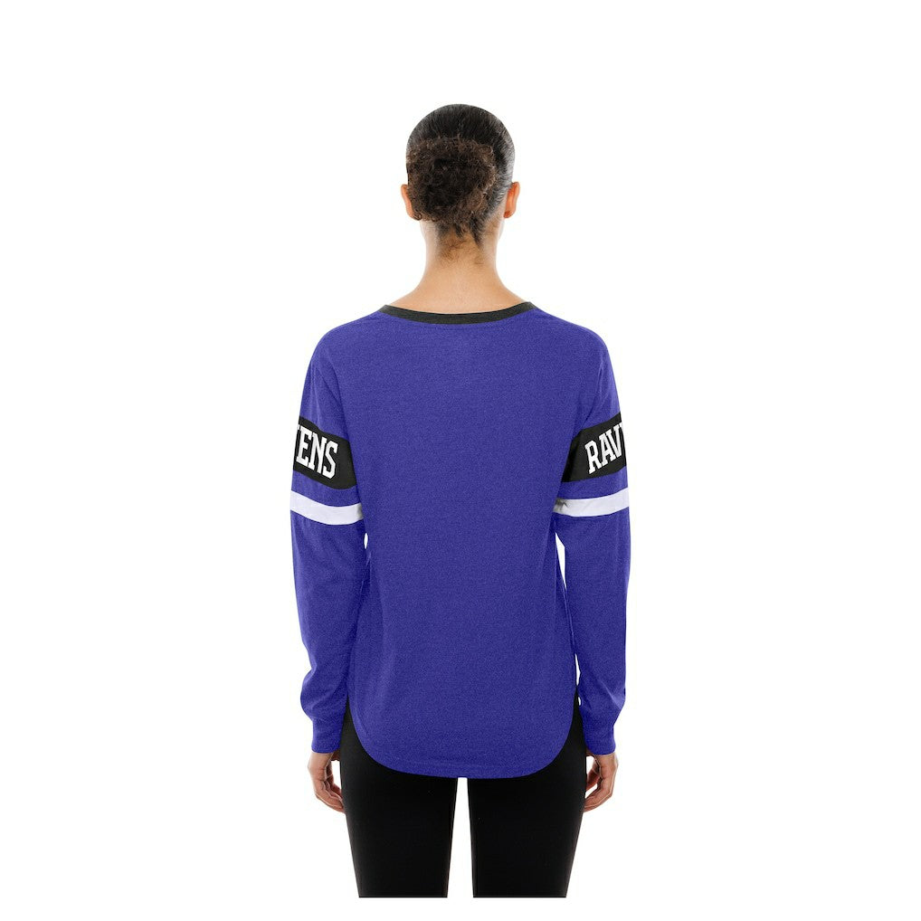 Baltimore Ravens New Era Women's Throwback Lace-Up Long-Sleeve T-Shirt - Purple - NFL