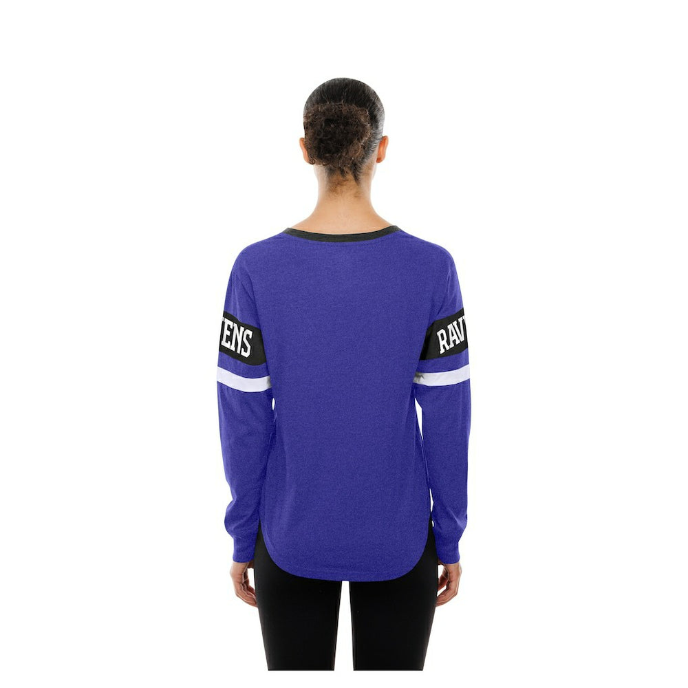 Baltimore Ravens New Era Women's Throwback Lace-Up Long-Sleeve T-Shirt - Purple - NFL